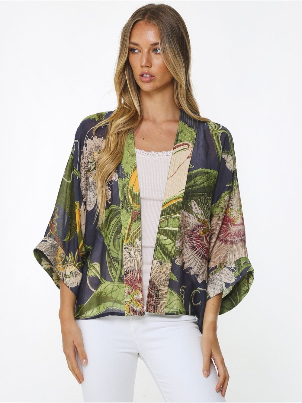 ONE HUNDRED STARS Kew Passion Flower Kimono